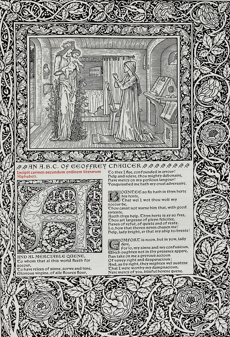 Double page: The Works of Geoffrey Chaucer