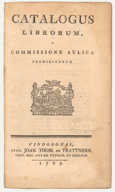 Titelblatt: Catalogus librorum
