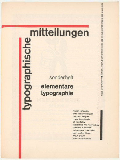 Umschlag: Elementare Typographie