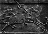 Relief: Assurbanipal auf der Löwenjagd
