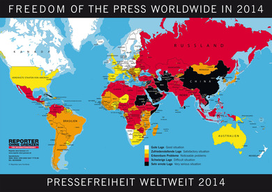 Karte: Pressefreiheitsranking