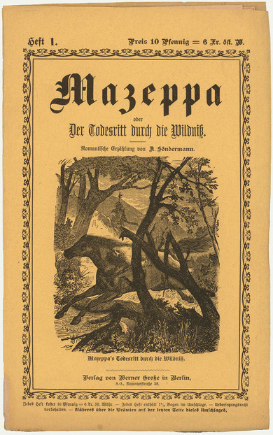 Front cover: Mazeppa oder Der Todesritt durch die Wildniß
