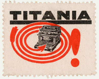 Brand label: Titania typewriter