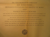 Dokument: Thomas Manns Ehrenpromotionsurkunde Dokument: Thomas Manns Ehrenpromotionsurkunde